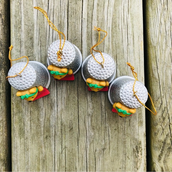 4 vintage AVON Christmas Ornaments / THIMBLE TEDDY / 1994 Gift Collection - Picture 2 of 4